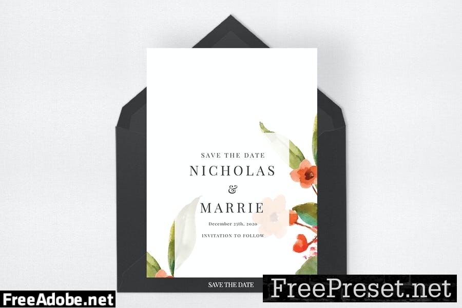 Watercolor Floral Wedding Suite