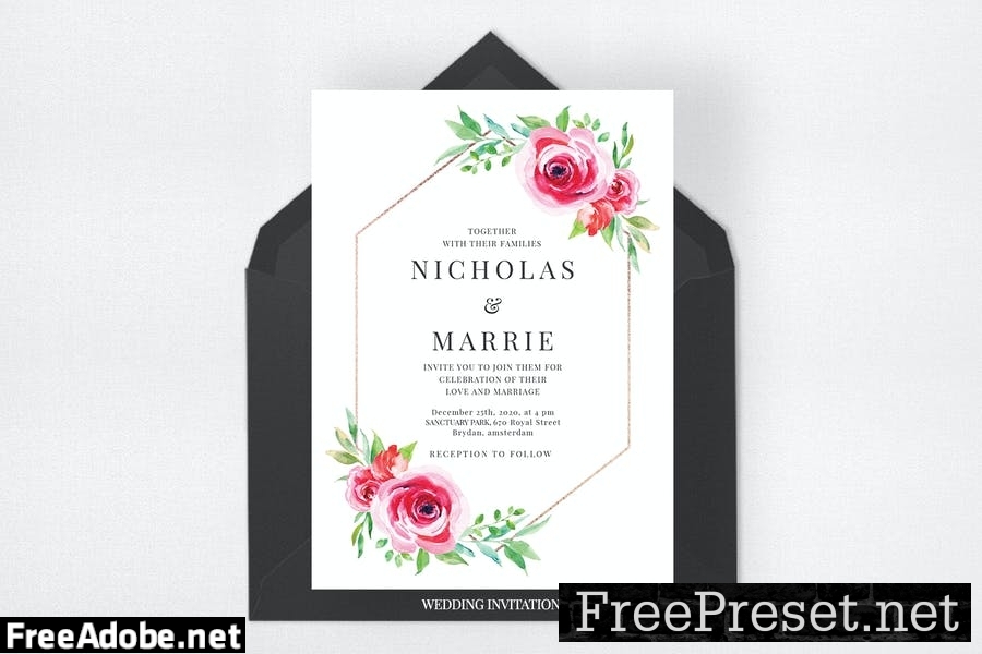 Watercolour Floral Wedding Suite