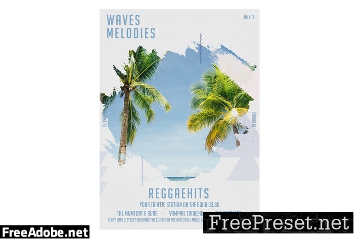 Waves Melodies Flyer Poster FFG38K