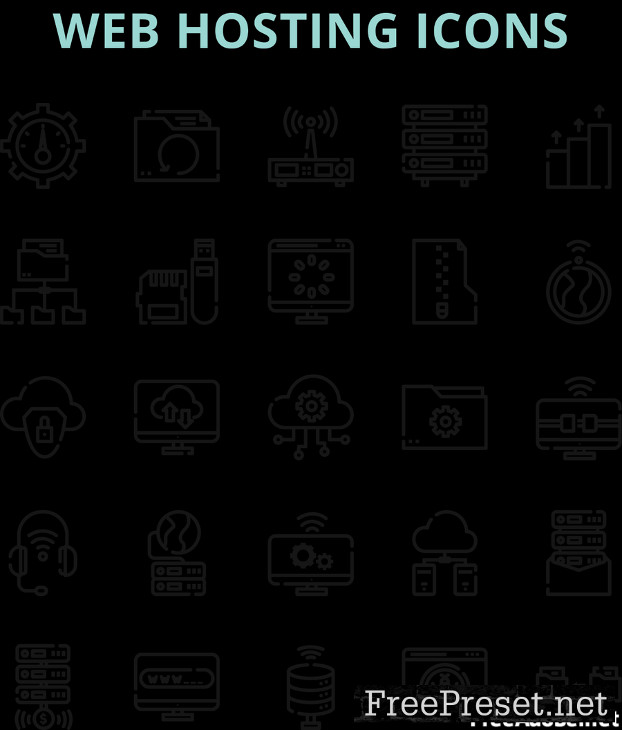 Web Hosting Icons Set