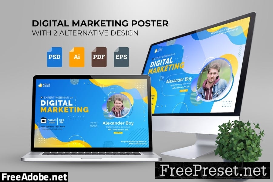 Webinar Digital Marketing Poster Template Vol. 01 DJH3DL4