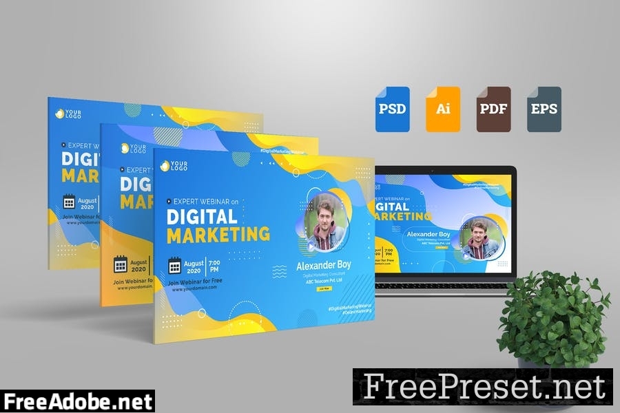 Webinar Digital Marketing Poster Template Vol. 01 DJH3DL4