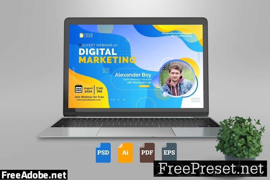 Webinar Digital Marketing Poster Template Vol. 01 DJH3DL4