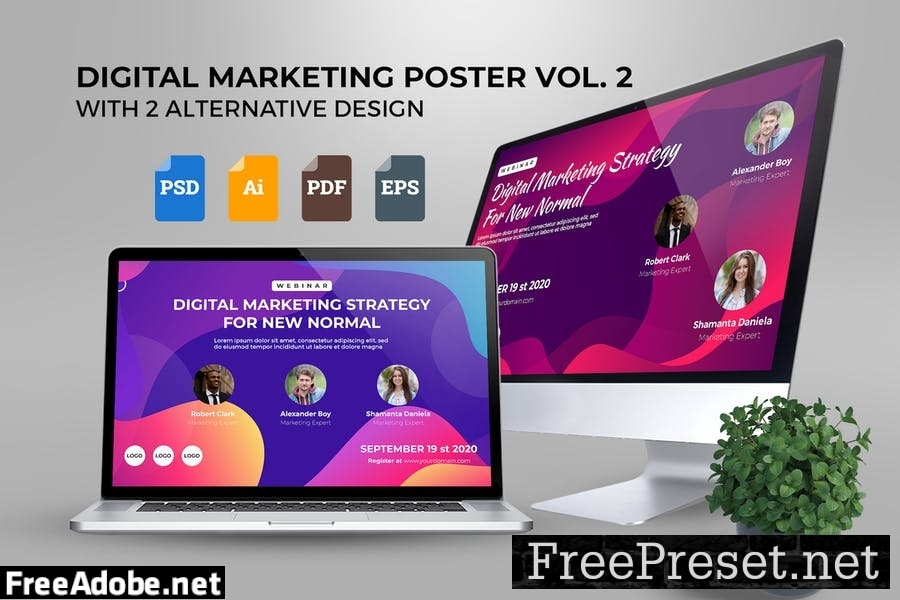 Webinar Digital Marketing Poster Template Vol. 02