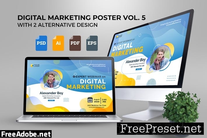 Webinar Digital Marketing Poster Template Vol. 05 JGLHKFE