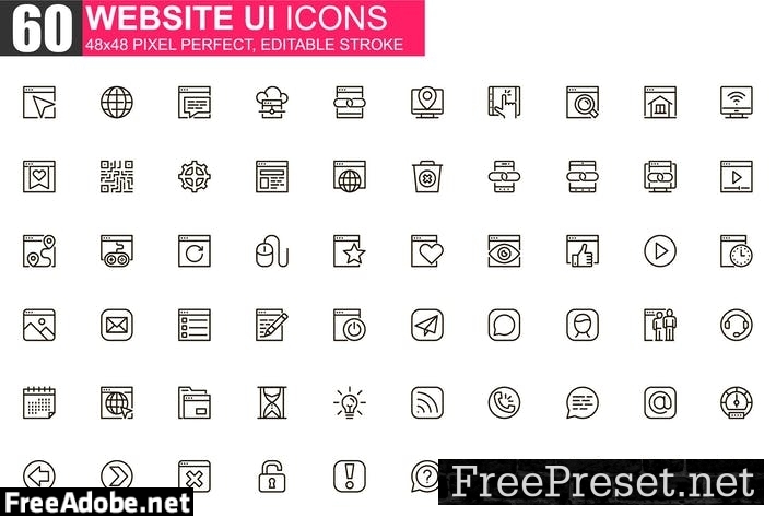 Website UI Thin Line Icons Pack A5WP8AF