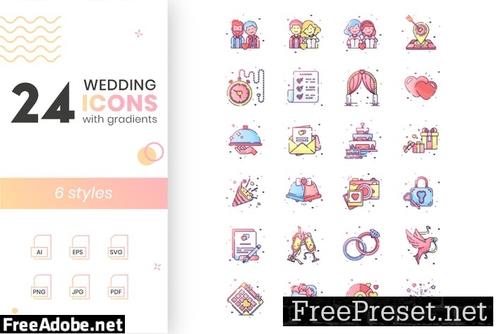 Wedding Icon Set 4NSW53Q