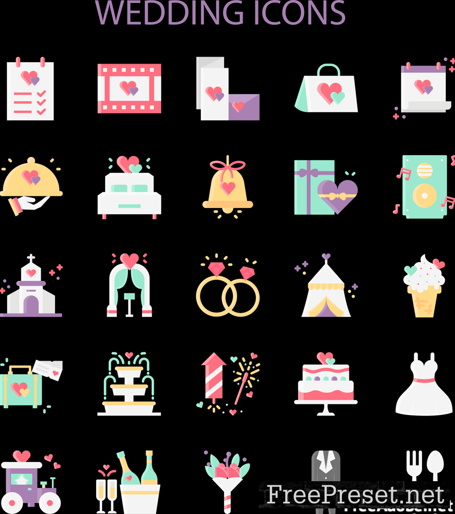 Wedding Icons Set