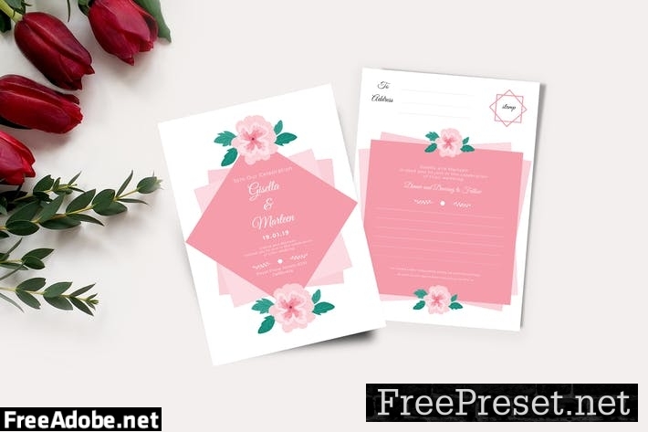 Wedding Invitation and RSVP Cards FTHM7P