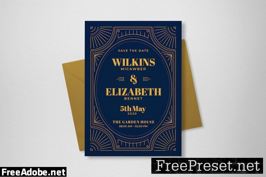 Wedding Invitation Art Deco