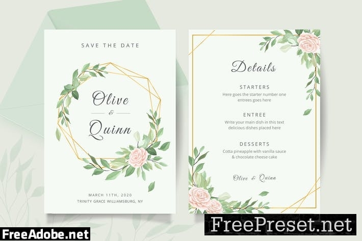 Wedding invitation card template NPPQCBV