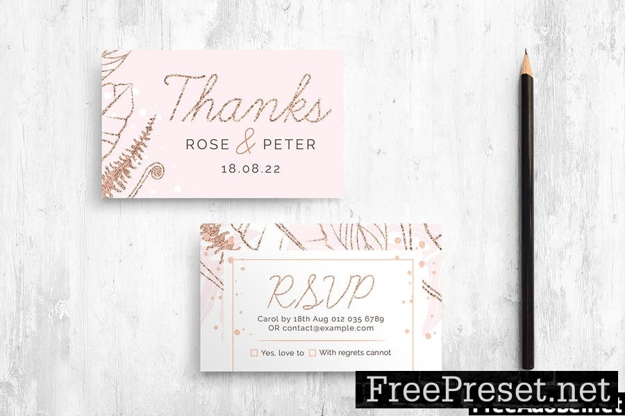 Wedding Invitation & Menu Template