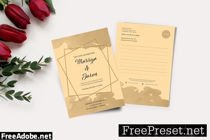 Wedding Invitation & RSVP Card SMAMBY