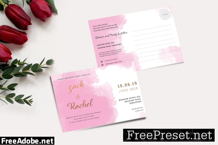 Wedding Invitation & RSVP Cards 532PS8