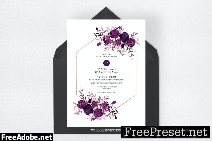 Wedding Invitation Suite - Burgundy