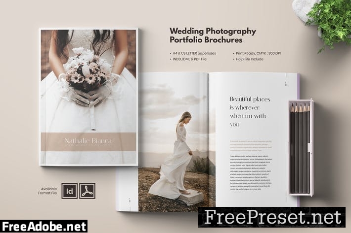 Wedding / Photography Portfolio Brochures AQUHL32