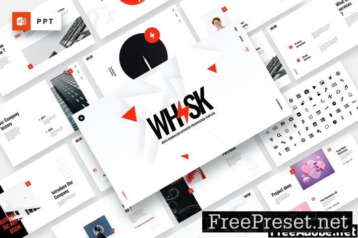 WHISK - White Minimalism Powerpoint Template 4STCZFX