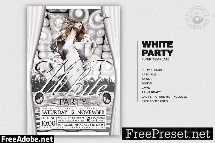 White Party Flyer Template V1 VBB4SU8