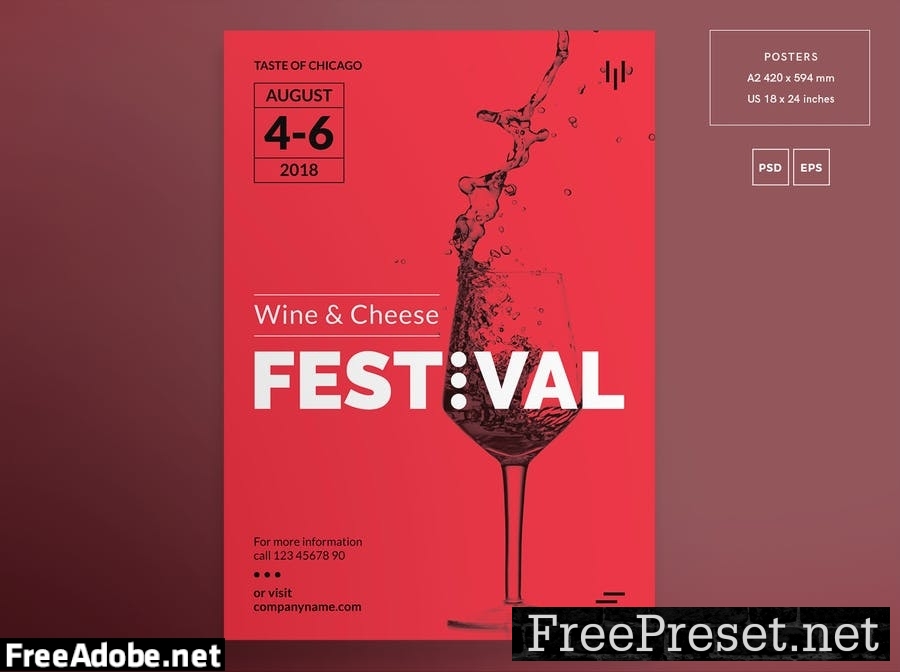 Wine Festival Flyer and Poster Template LLEU96