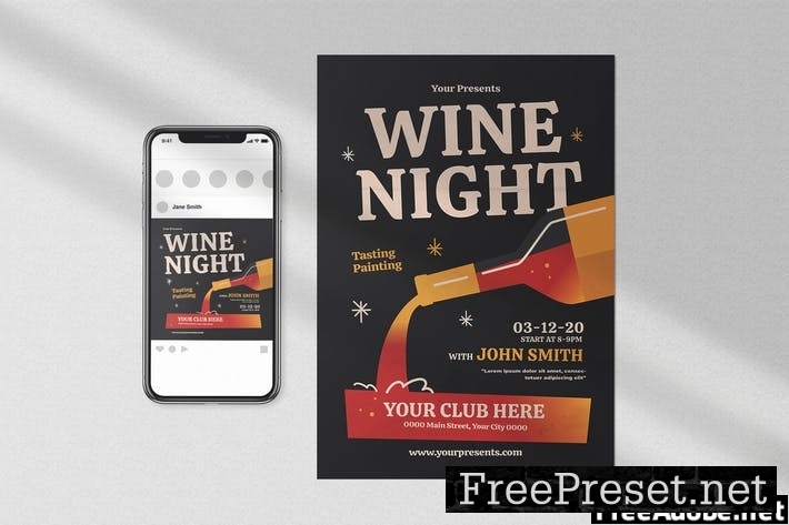 Wine Night Flyer Pack YN3Z2ZY