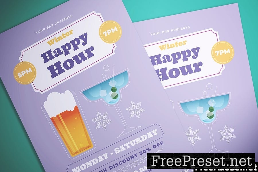 Winter Happy Hour Flyer