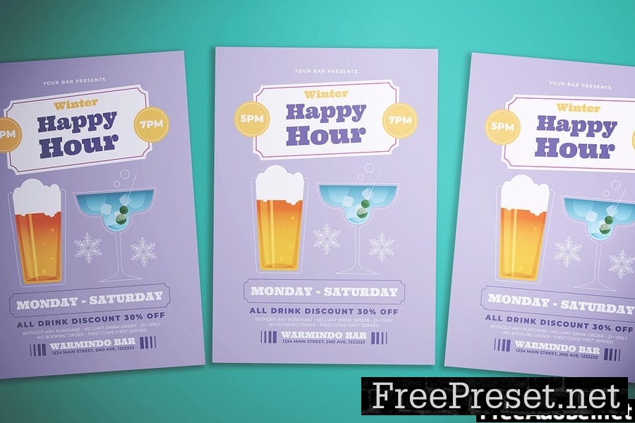 Winter Happy Hour Flyer