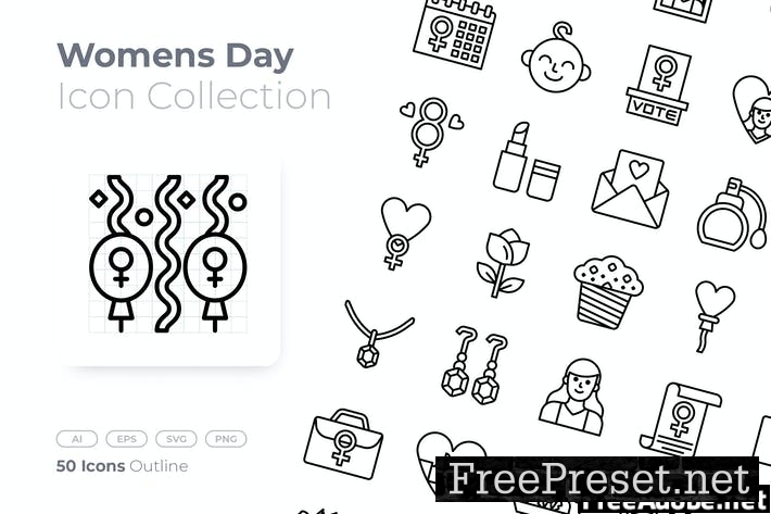 Womens Day Outline Icon TPNKWZE