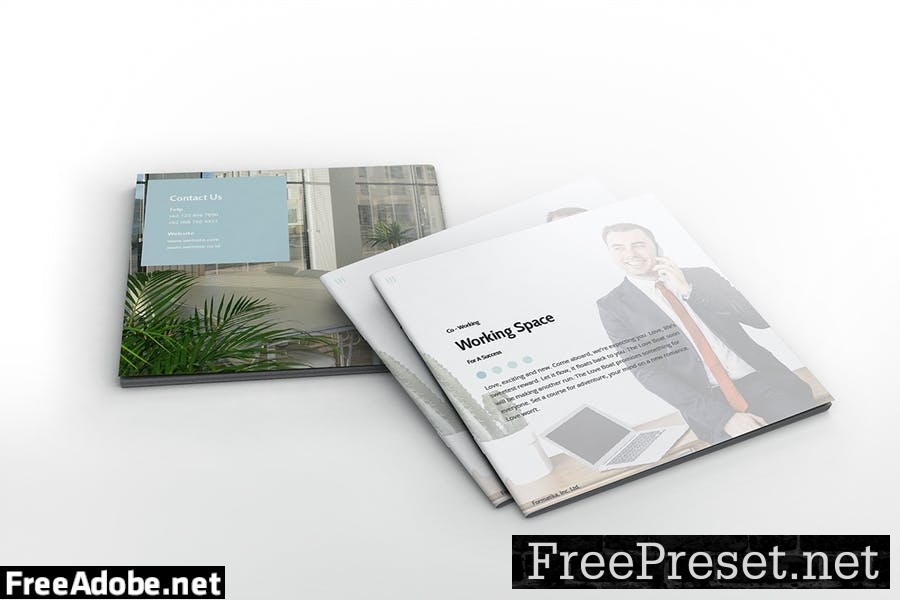 Working Space Square Brochure Template