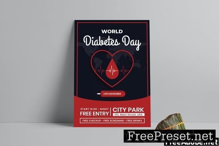 World Diabetes Day Flyer Template MQ6HGJG