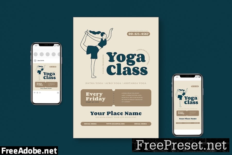 Yoga Class Flyer Pack WF97Y9G