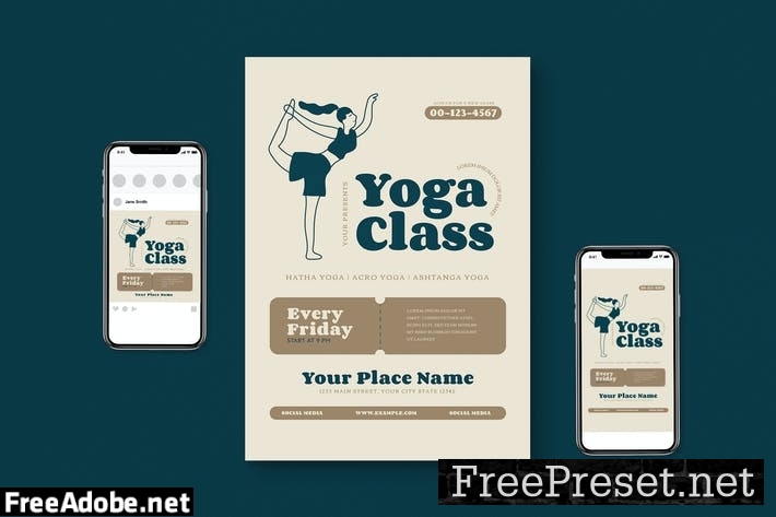 Yoga Class Flyer Pack WF97Y9G