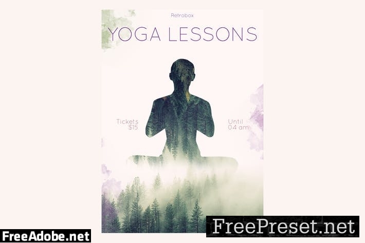 Yoga Lessons Flyer Poster WSWJQV