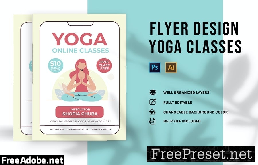 Yoga Online Clases | Flyer