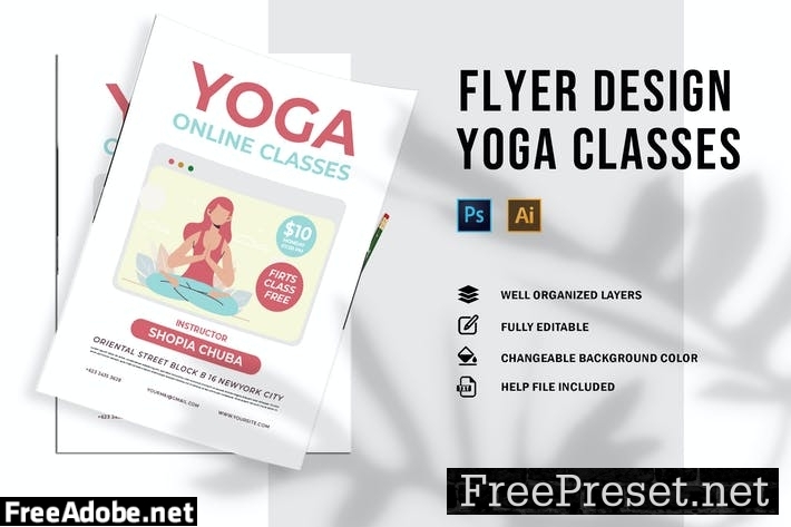 Yoga Online Clases | Flyer 78BMZPS