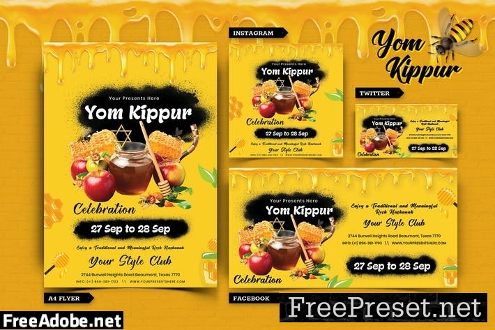 Yom Kippur Flyer & Social Media Pack 56UVAEE