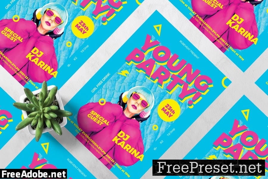 Young Party DJ Flyer / Poster Template