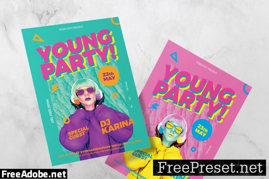 Young Party DJ Flyer / Poster Template