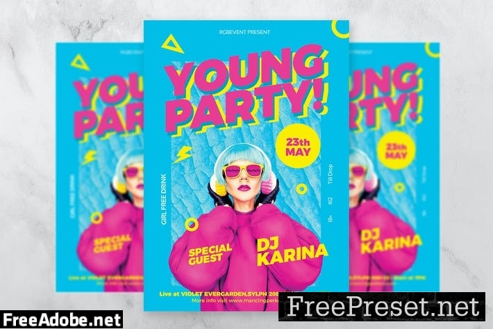 Young Party DJ Flyer / Poster Template LPWWR4H