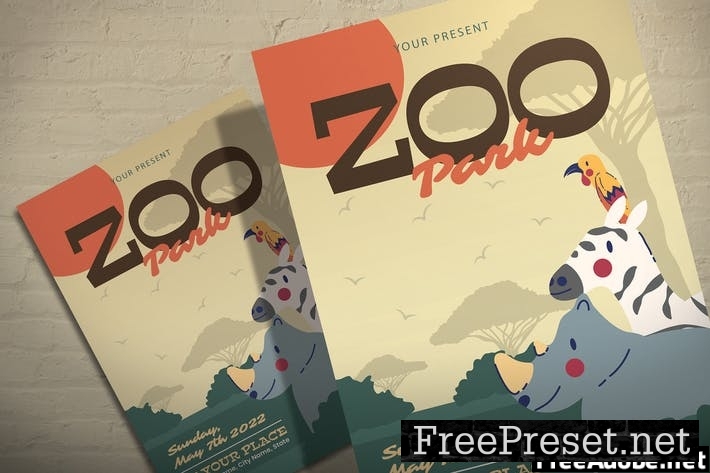 Zoo Park - Illustration Flyer Template RUQ3YRM