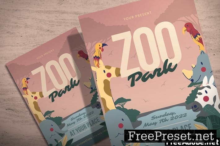 Zoo Park - Illustration Flyer Template G5YGYJ9