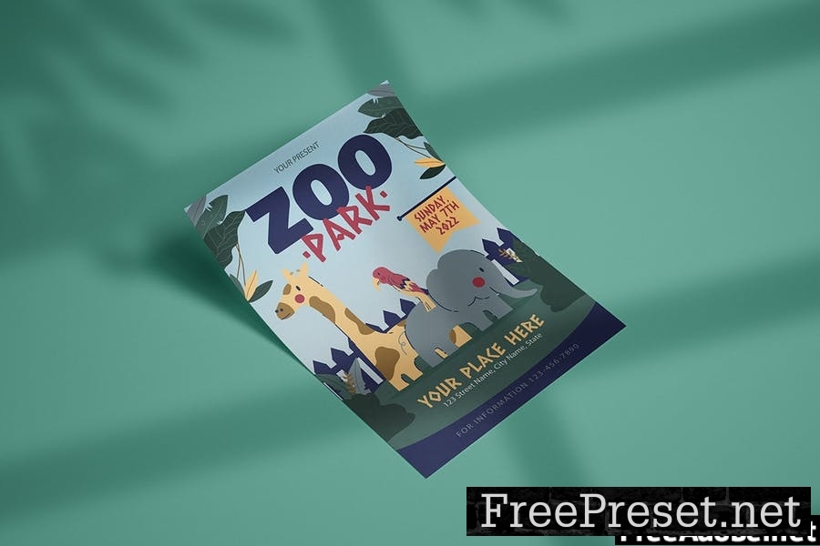 Zoo Park Tour - Illustration Flyer Template