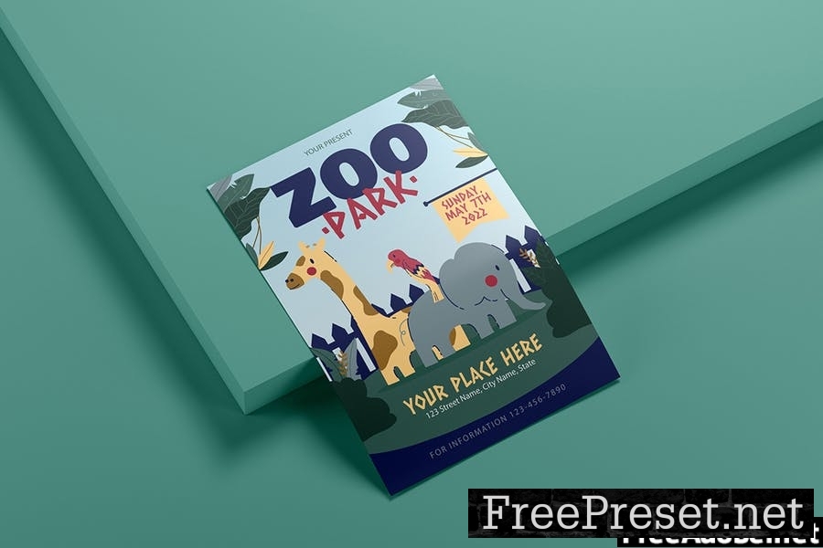 Zoo Park Tour - Illustration Flyer Template