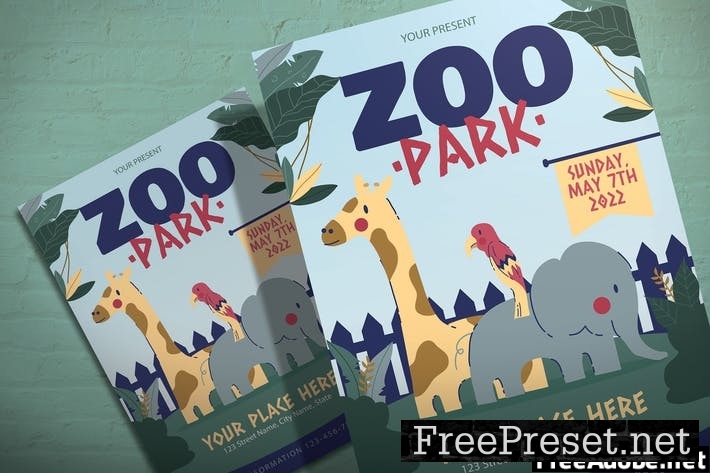 Zoo Park Tour - Illustration Flyer Template YGP573X