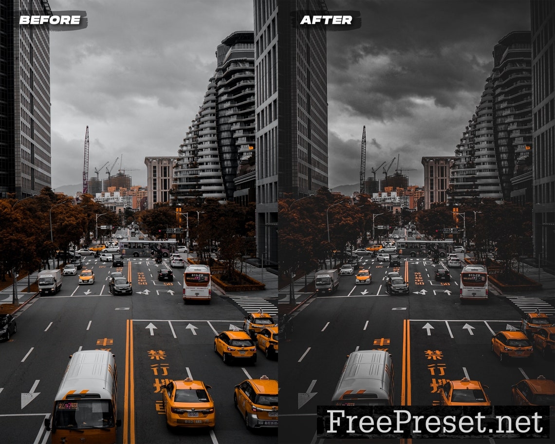 10 Black Orange Lightroom Presets