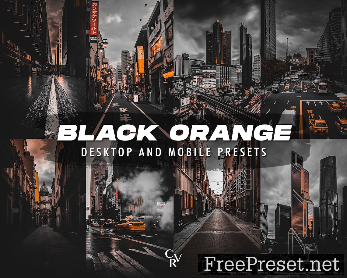 10 Black Orange Lightroom Presets