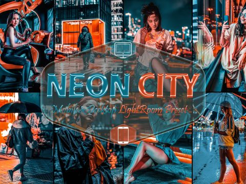 12 Neon City Lightroom Presets, Urban