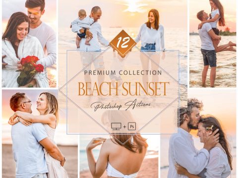 12 Photoshop Actions, Beach Sunset