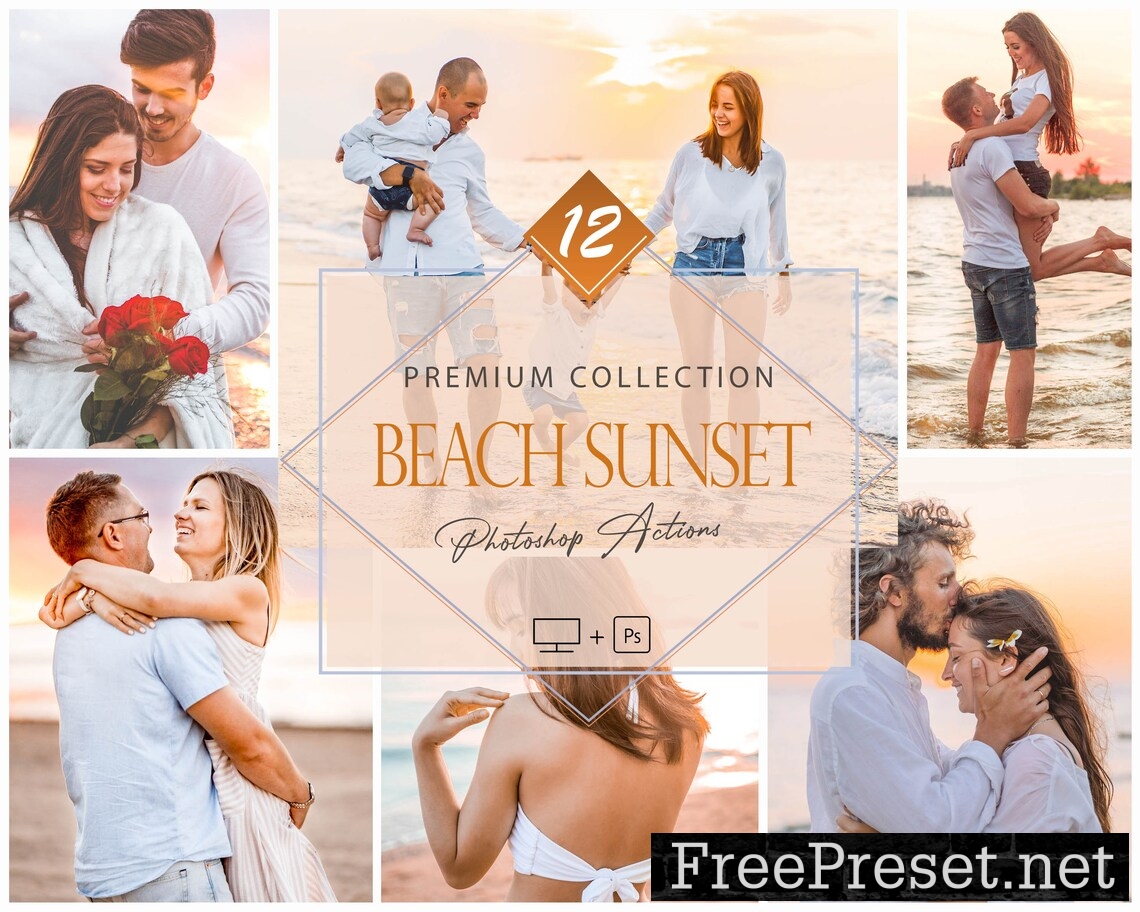 12 Photoshop Actions, Beach Sunset