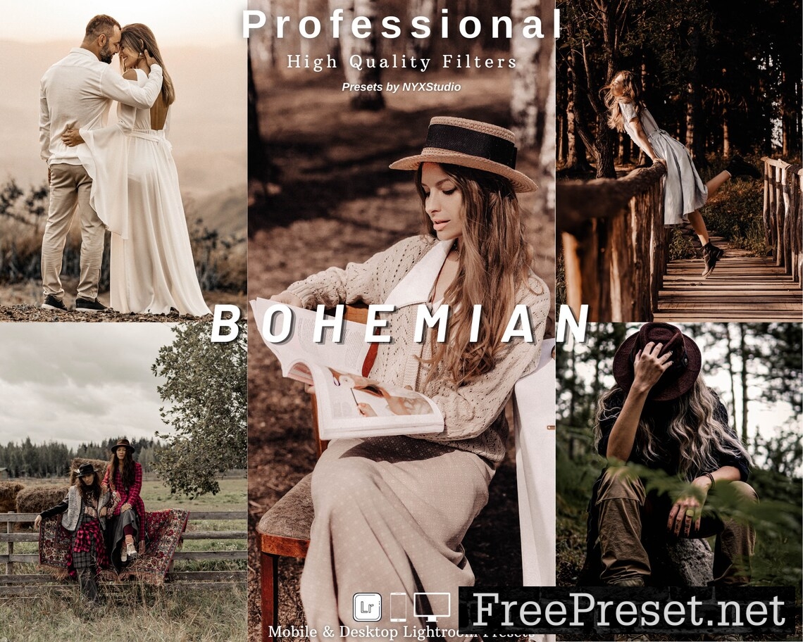 15 Warm Bohemian Lightroom Presets