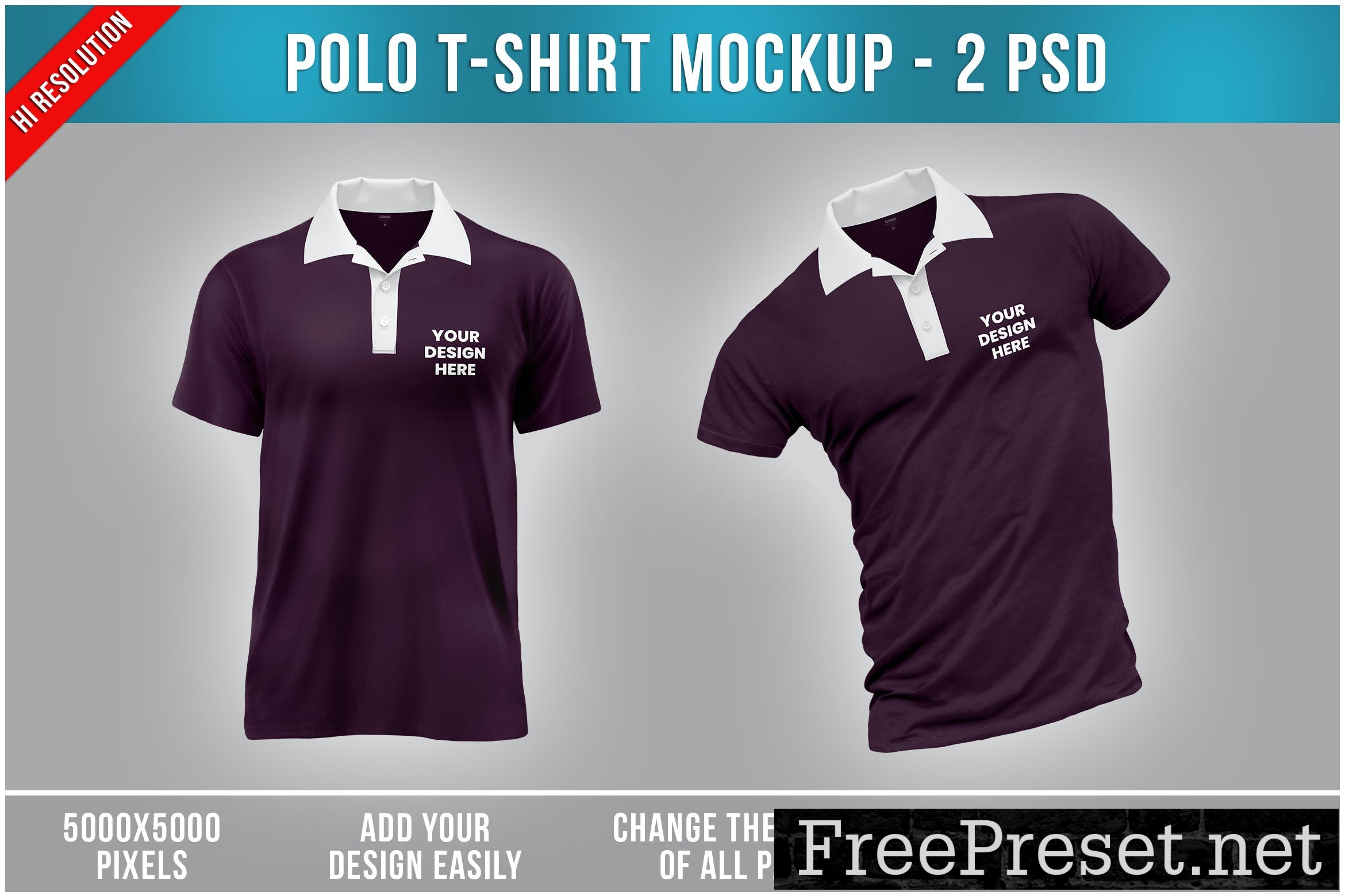 Polo T-Shirt Mockup MERU38M